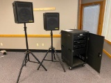 PA System w/ Loud Speakers, (2) Community CSX25-S2 Loud Speakers, Shure CD/Cassette Components