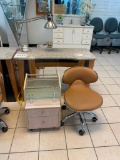 3 Piece Nail Salon Furniture Set, Chair, Side Table, Desk