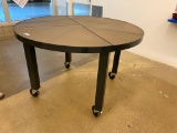 Rolling Round Dining Table, 35in High, 54in Wide