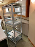 Rolling Rack w/ Adjustable Shelves, Used in Jewelry Store for Nightly Storage