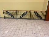 Two Wrought Iron Rail w/ Wooden Railing Top, Bolts to Floor, 38in High, 8'6
