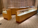 Jewelry Store Showcase, Glass Top/Fronts V-Shaped w/ Cabinet Storage, 42in High, 20in Deep