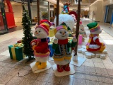 Gigantic Shopping Mall Christmas Display Set Up w/ Santa Suits, Oversized Displays