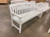 White Solid Wood Park Bench, 74in Long, Very Sturdy