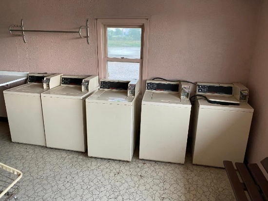 Speed Queen Commercial Washer, Top Load, Coin-Operated, One Good Machine, Four Parts Machines