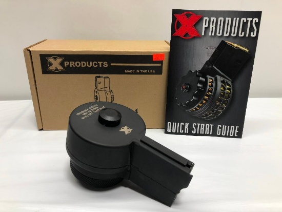 X Products 50 Round High Capacity Coil Drum Magazine AR Black, X-15 MSRP: $250.00