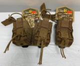 2 Items: High Speed Gear 40 MM Taco Single Molle Coyote Brown & 40 MM Taco Double Molle Coyote Brown