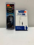 2 Items: FOX CT Listen Only Earpiece with Clear Coiled Tube & Fox 3.5mm Threaded Connector Direct to
