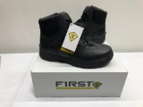 First Tactical Men's 6in Side Zip Duty Boot, Size 10.5 - Black No. 165001