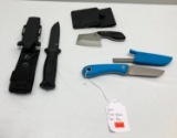 3 Items: Gerber Spine Fixed Blade - Cyan Blue, Tri-Tip Clever - Black, Strong Arm Fixed Blade -