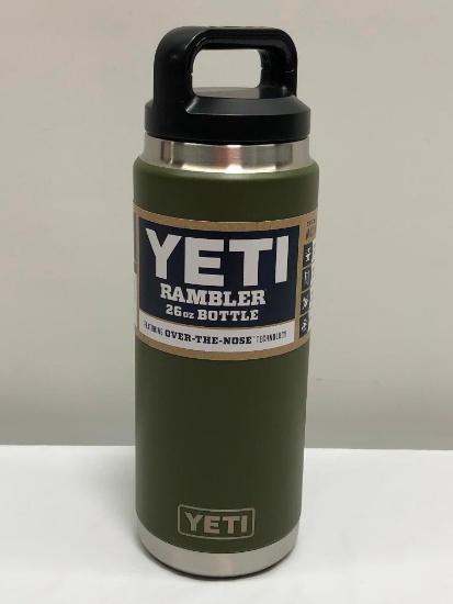 Olive Green 26oz YETI Rambler Bottle, Rare Discontinued Color