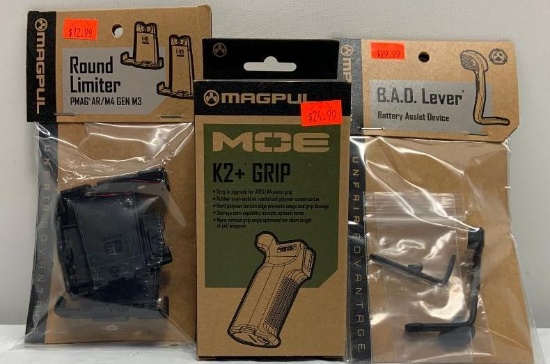 3 Items; MOE, K2+ Grip AR15/ M4, B.A.D Lever Battery Assist Device MAG980 Black