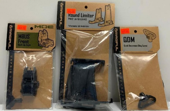 3 Items; MOE, MBUS Front Back-up Sight, Round Limited PMAG LR/SR GEN M3 7.65X51 Nato /308 Winchester