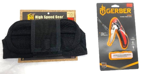 2 Items; High Speed Gear, Mag Dump Pouch Black, Gerber Vital Folding Pocket Knife