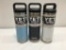 3 Items; YETI Rambler 18oz Bottle, Sky Blue, Charcoal, White