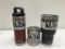 3 Items; YETI Rambler 18oz Bottle, Rambler 10oz Lowball, Rambler 30oz Tumbler, Brick Red, Sand