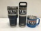 3 Items; YETI Rambler 18oz Bottle, Rambler 30oz Tumbler, Rambler 14oz Mug , Charcoal, Navy