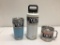 3 Items; YETI Rambler 20oz Tumbler, Rambler 36oz Bottle, Rambler 14oz Mug, Sky Blue, White