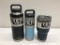 3Items; YETI Rambler 36oz Bottle, Rambler 18oz Bottle, Rambler 30oz Tumbler, Black, Sky Blue