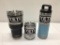 3 Items; YETI Rambler 30oz Tumbler, Rambler 10oz Lowball, Rambler 18oz Bottle, Black, White