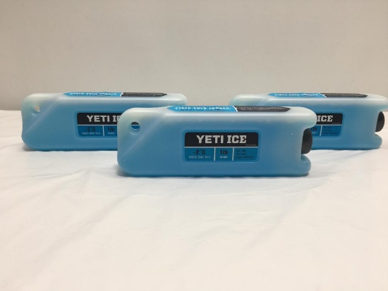 3 Items; YETI Ice 1LB, 3 Total Lbs