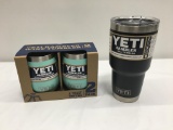 2 Items; YETI 2 Pack Rambler 10oz Wine, Rambler 30oz Tumbler, Seafoam, Black