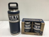 2 Items; YETI 2 Pack Rambler 10oz Wine, Rambler 36oz Bottle, Navy