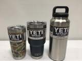 3 Items; YETI Rambler 20oz Tumbler, Rambler 30oz Tumbler, Rambler 36oz Bottle, Camo, Navy