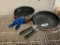 Six Skillets, 2 Sizes, Used, but Clean