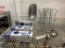 3 New Sysco Scoops, 1 Used Scoop, Cutting Board Rack, Ice Scoop