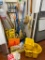 Large Selection of Janitorial Supplies Including Wall Mount Rack
