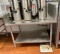 Stainless Steel Equipment Stand / Prep Table w/ Raised Sides, Used for Coffee Dispensers