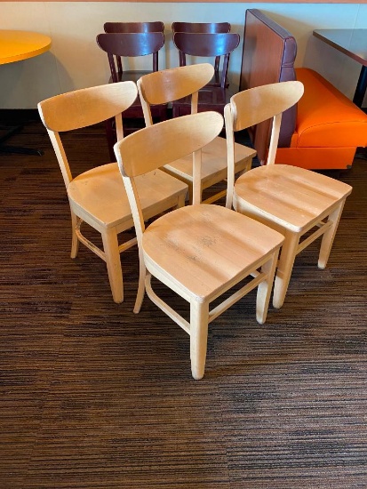 Restaurant Chairs, 4 Solid Wood Restaurant Chairs by AC Furniture Co.