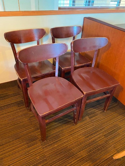 Restaurant Chairs, 4 Solid Wood Restaurant Chairs by AC Furniture Co.