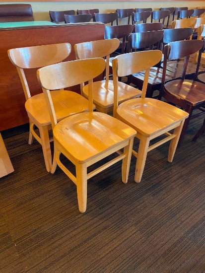 Restaurant Chairs, 4 Solid Wood Restaurant Chairs by AC Furniture Co.