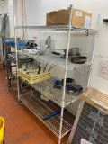 NSF Chrome Stationary Adjustable Wire Shelving Unit 74in x 18in x 48in approx.