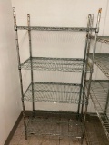 NSF Chrome Stationary Adjustable Wire Shelving Unit 86in x 18in x 48in approx.