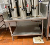 Stainless Steel Equipment Stand / Prep Table w/ Raised Sides, Used for Coffee Dispensers