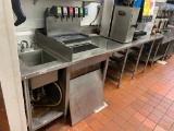 Stainless Steel Prep Table / Equipment Stand w/ Sink, 132in x 32in x 36in