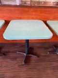 Retro Modern Restaurant Table w/ Pedestal Base, 30in x 28in x 30in