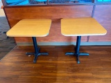 Lot of 2 Laminate Top Restaurant Tables, Single Pedestal Base, 30in x 30in x 30in