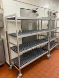 Fermod Fermostock Rolling Dunnage Shelving System, NSF, Aluminum & Polymer 71in x 60in x 22in