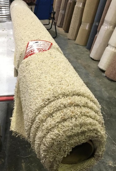New Carpet Remnant Roll: 12ft x 8ft Light Tan