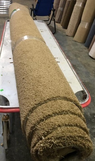 New Carpet Remnant Roll: 7 ft 3in x 12ft Brown