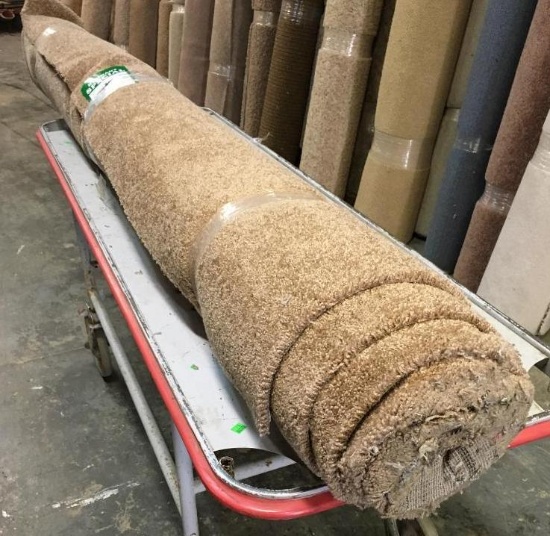 New Carpet Remnant Roll: 97ft 9in x 12ft Brown