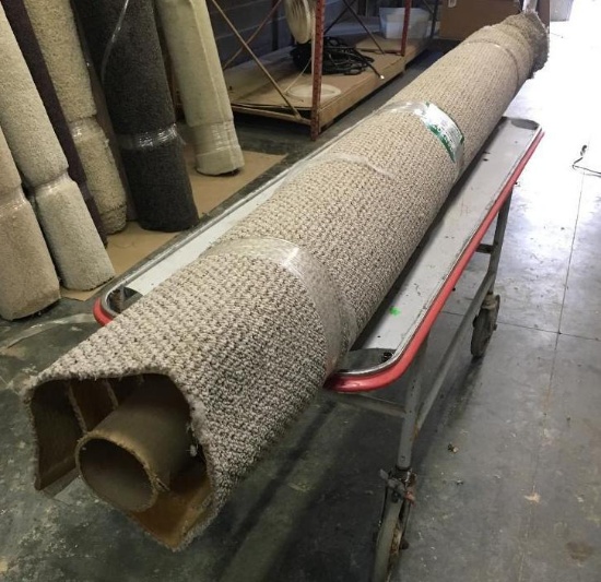 New Carpet Remnant Roll: 8ft x 15ft Tan High Traffic