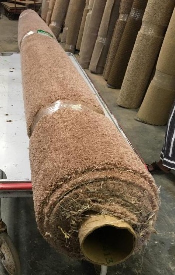 New Carpet Remnant Roll: 9ft 6in 12ft Brown