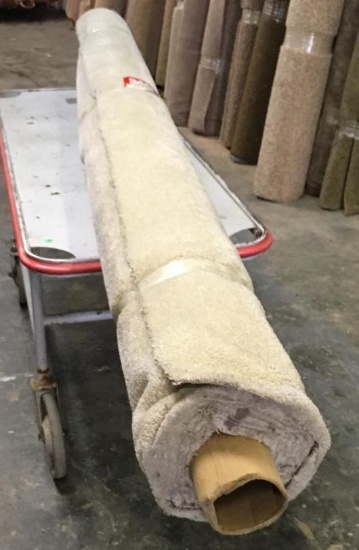New Carpet Remnant Roll: 10ft 11in x12ft Light Tan