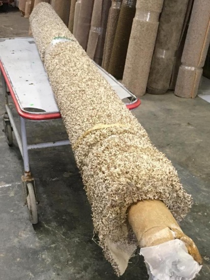 New Carpet Remnant Roll: 12ft x 6ft Light Brown