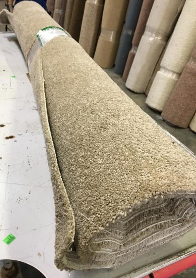 New Carpet Remnant Roll: 6ft x 12ft Light Brown